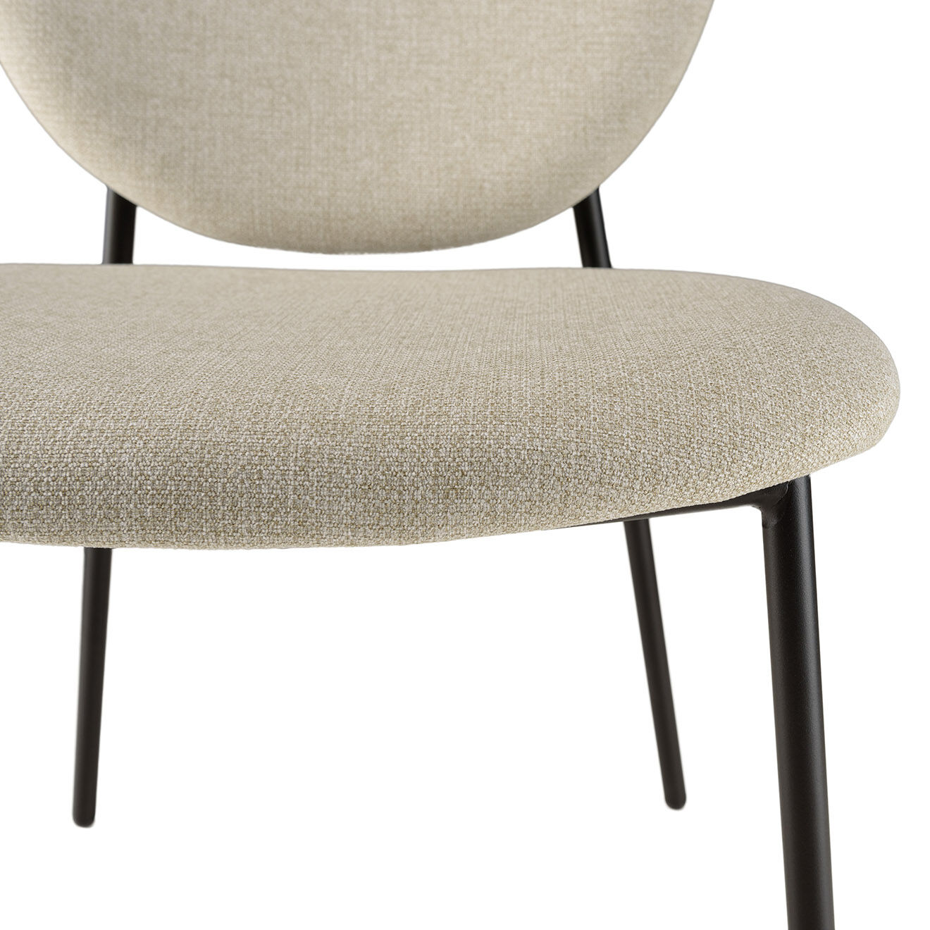 Macabane 2 Chaises en Tissu Tom écru - 48x56x83 cm
