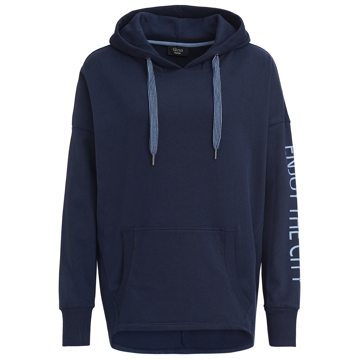 Gina Damen Hoodie mit Message-Print dunkelblau