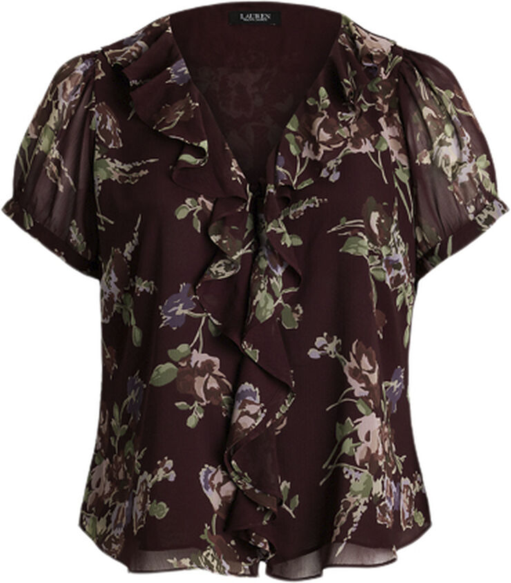 Lauren Ralph Lauren POLY CRINKLE GGT 58-TOP Burgundy multi