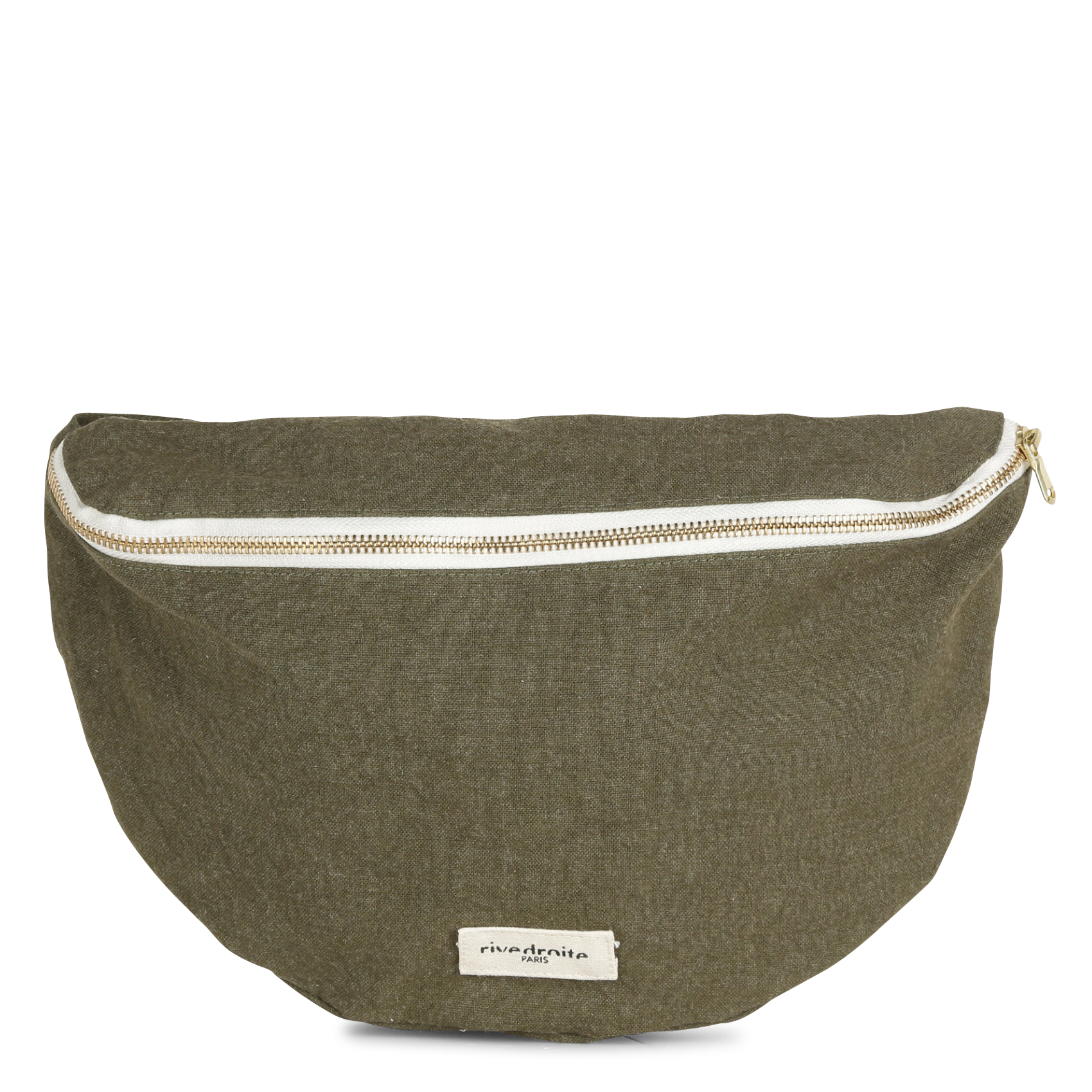 CUSTINE XL - Sac banane en coton recyclé imprimé | Kaki
