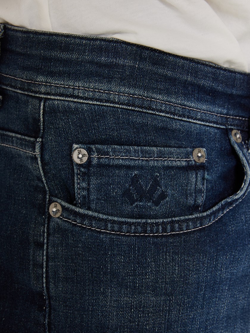 New Pierre Deep Blue Stretch Jeans Stonewashed   Used