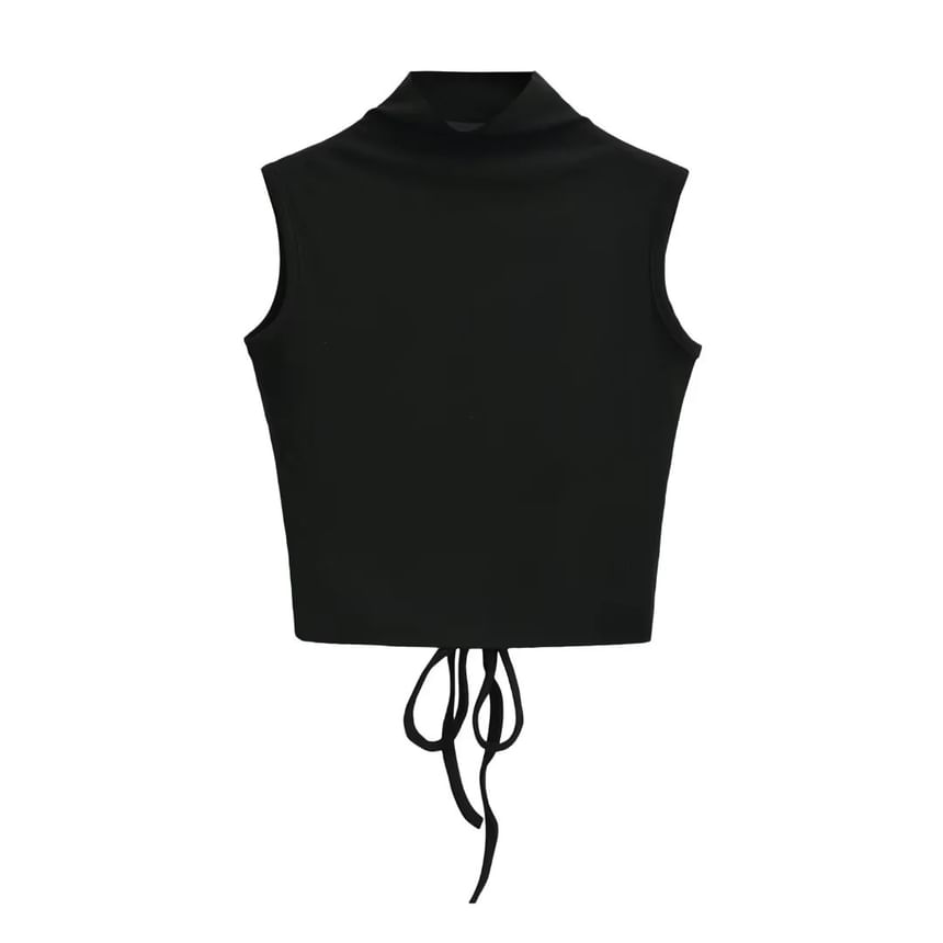 Asiris - Tanktop met open rug en rechte hals, slim-fit