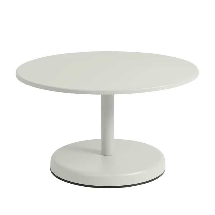 Muuto - Linear Steel Outdoor Kaffeetisch, Ø 70 x H 40 cm, grau RAL 7044