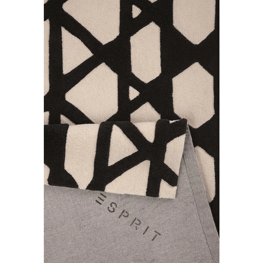 Esprit Kurzflorteppich Artisan Pop schwarzweiss