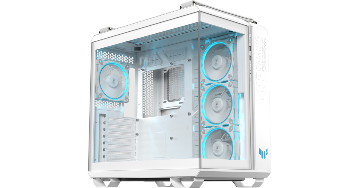 ASUSTUF Gaming GT502 Horizon ARGB midi tower behuizing  (Wit | 3x USB-A | 1x USB-C | Tempered Glass)