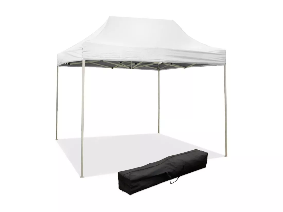 Gazébo pliant pliant 3 X 2 Blanc recouvert de PVC imperméable