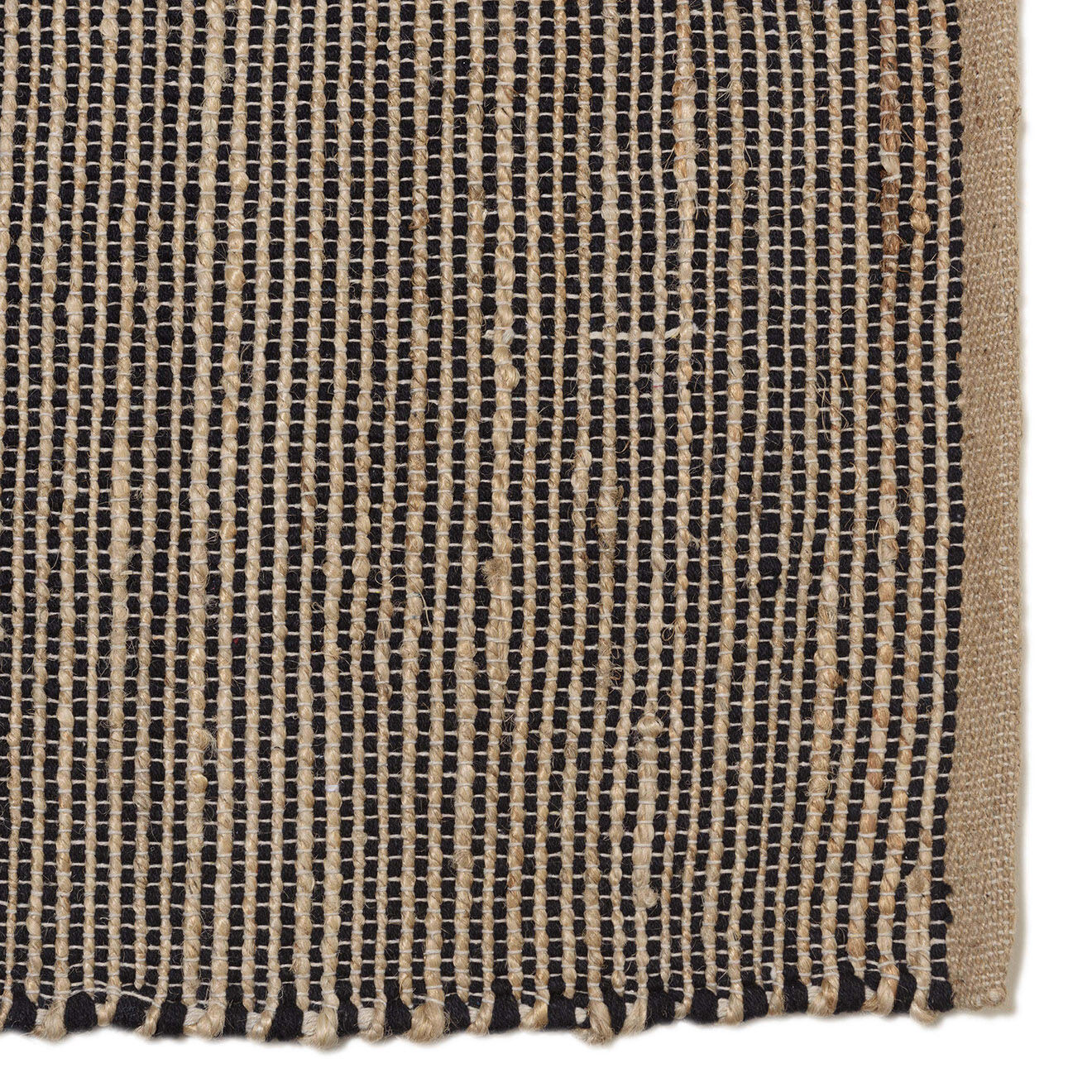 Macabane Tapis en Jute & Coton Quentin sable/noir - 230x160 cm