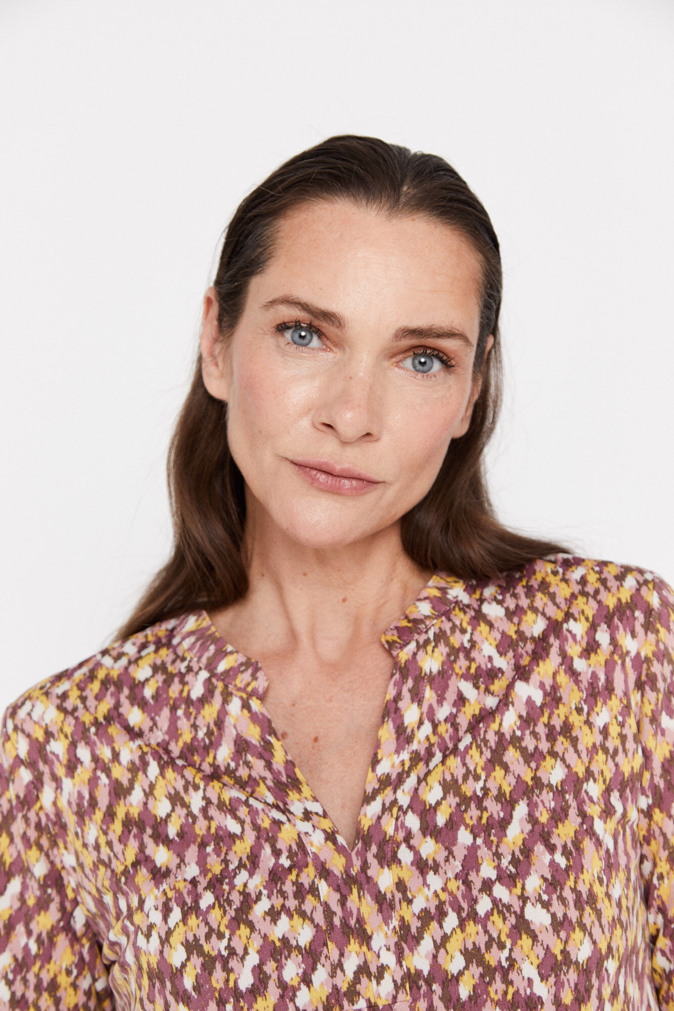 Blusa de malha com mangas até o cotovelo - Estampa verde
