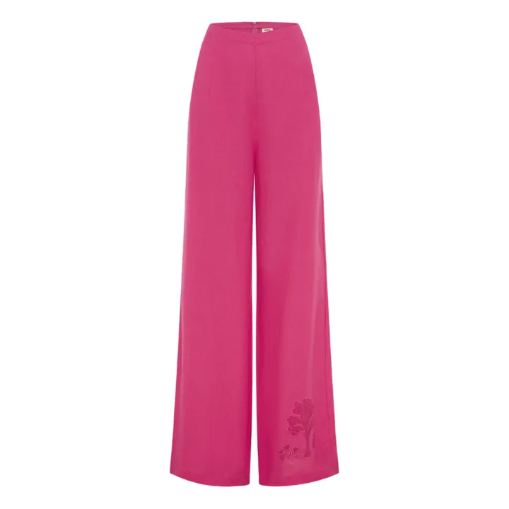 Soleil Soleil Pantalon Cameron Broderies Lin | Rose fuschia