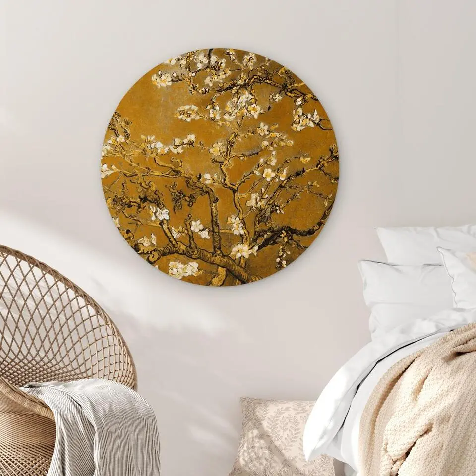 MuchoWow Wand decoratie 90x90cm Amandelbloesem Kunst Van