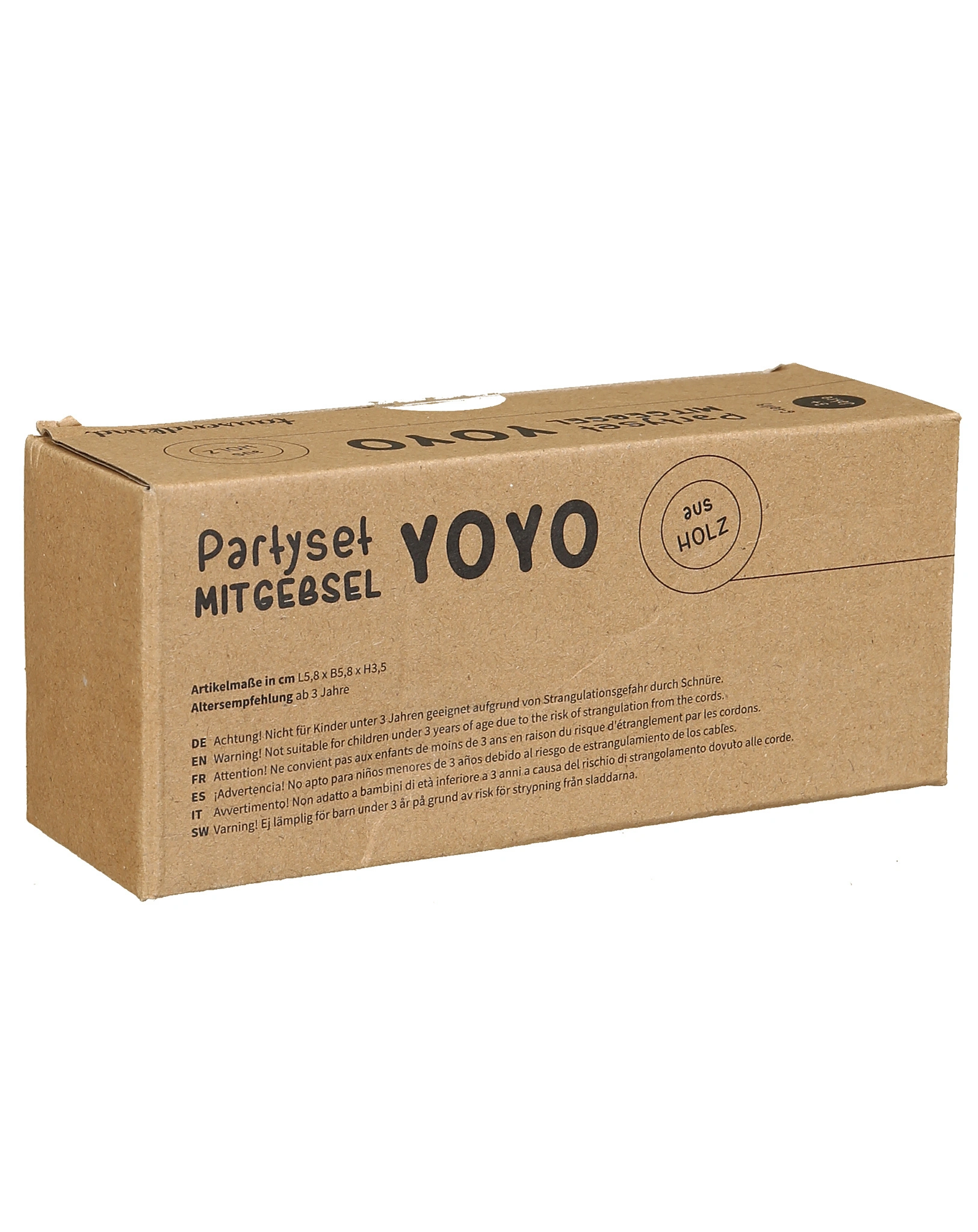 Geschicklichkeitsspiel YOYO 6er-Set aus Holz