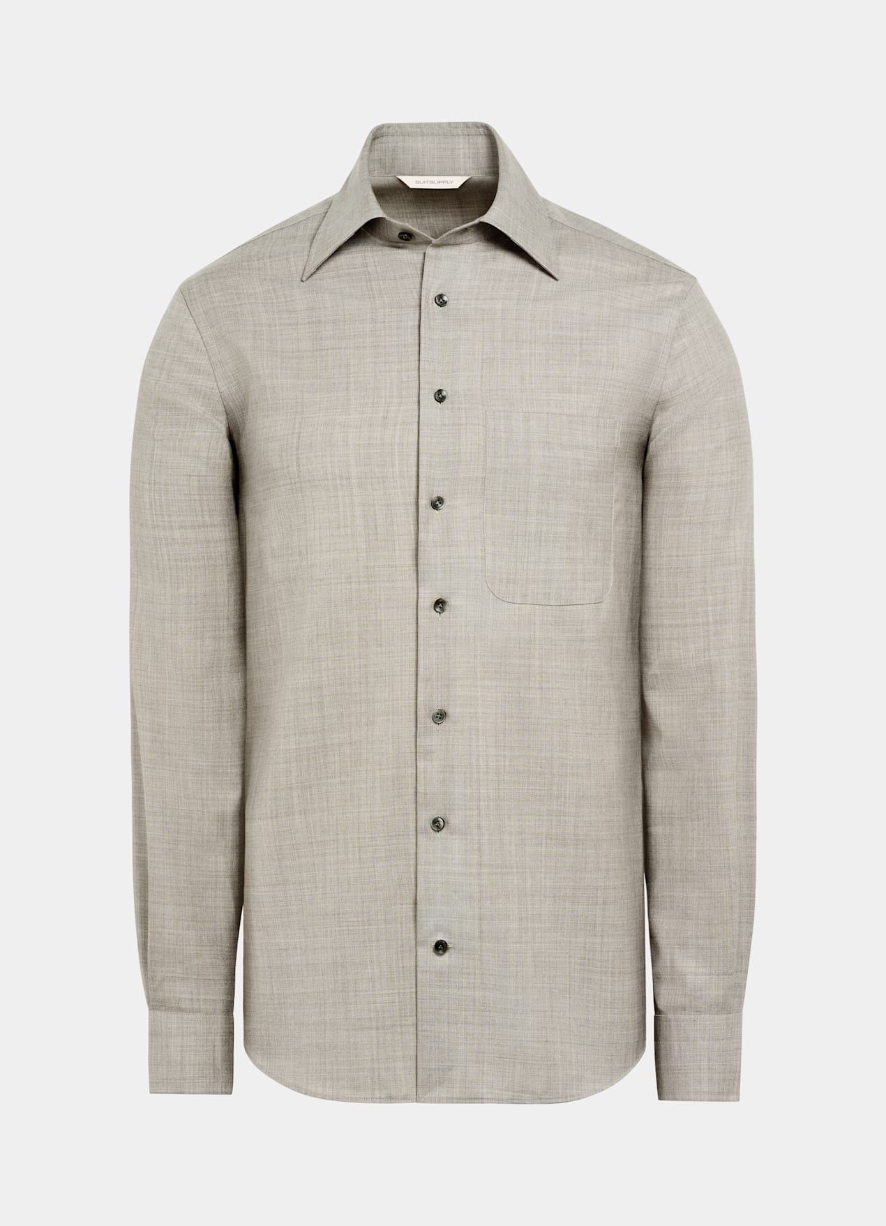 Chemise coupe ajustée taupe clair