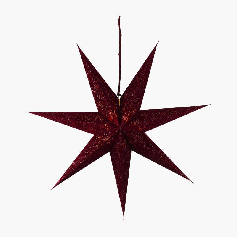 Adventsstjerne mørkerød, 75 cm
