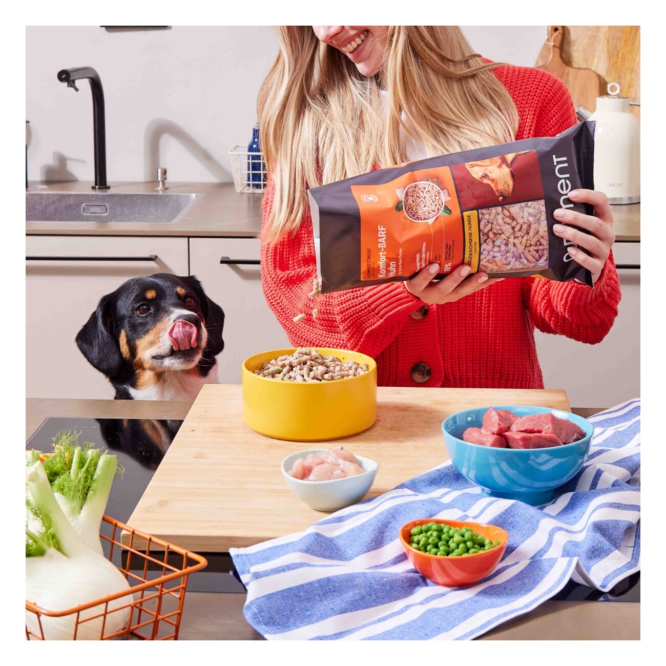 Nutriment Komfort-BARF Menü Huhn, Spinat & Erbsen 6x1 kg