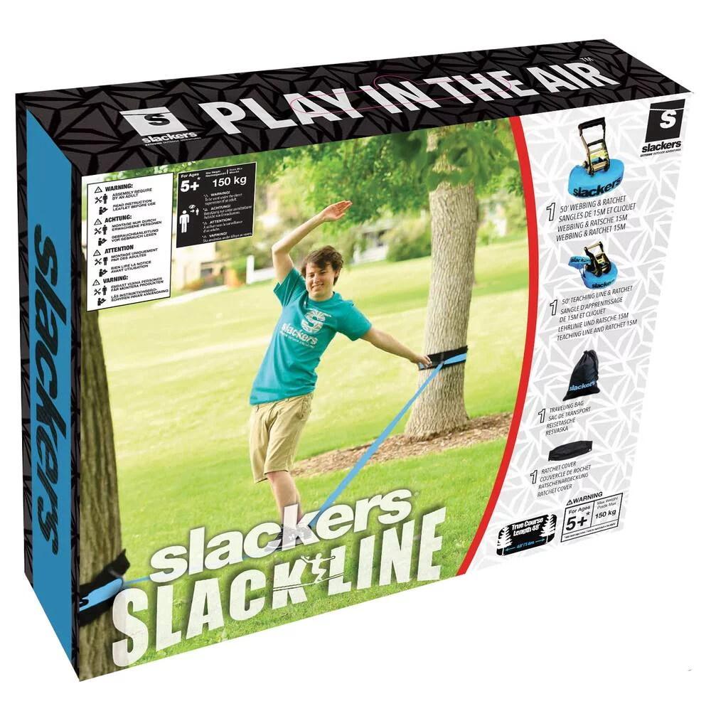 SLACKERS SLACKLINE KIT CLASSIC AVEC SANGLE D'APPRENTISSAGE