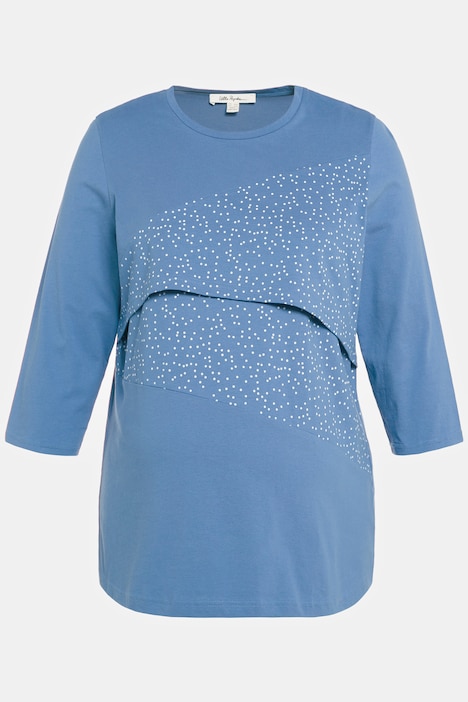 Bellieva-Shirt, Stillfunktion, A-Linie, Punkte, 3/4-Arm