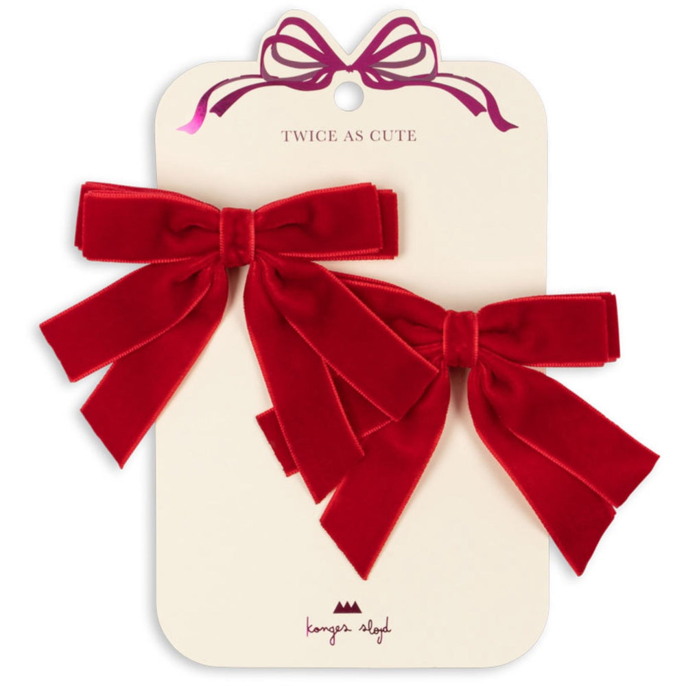 Køb Konges Sløjd Barbados Cherry 2 Pak Fløjl Dobbelt Sløjfe Hair Clips