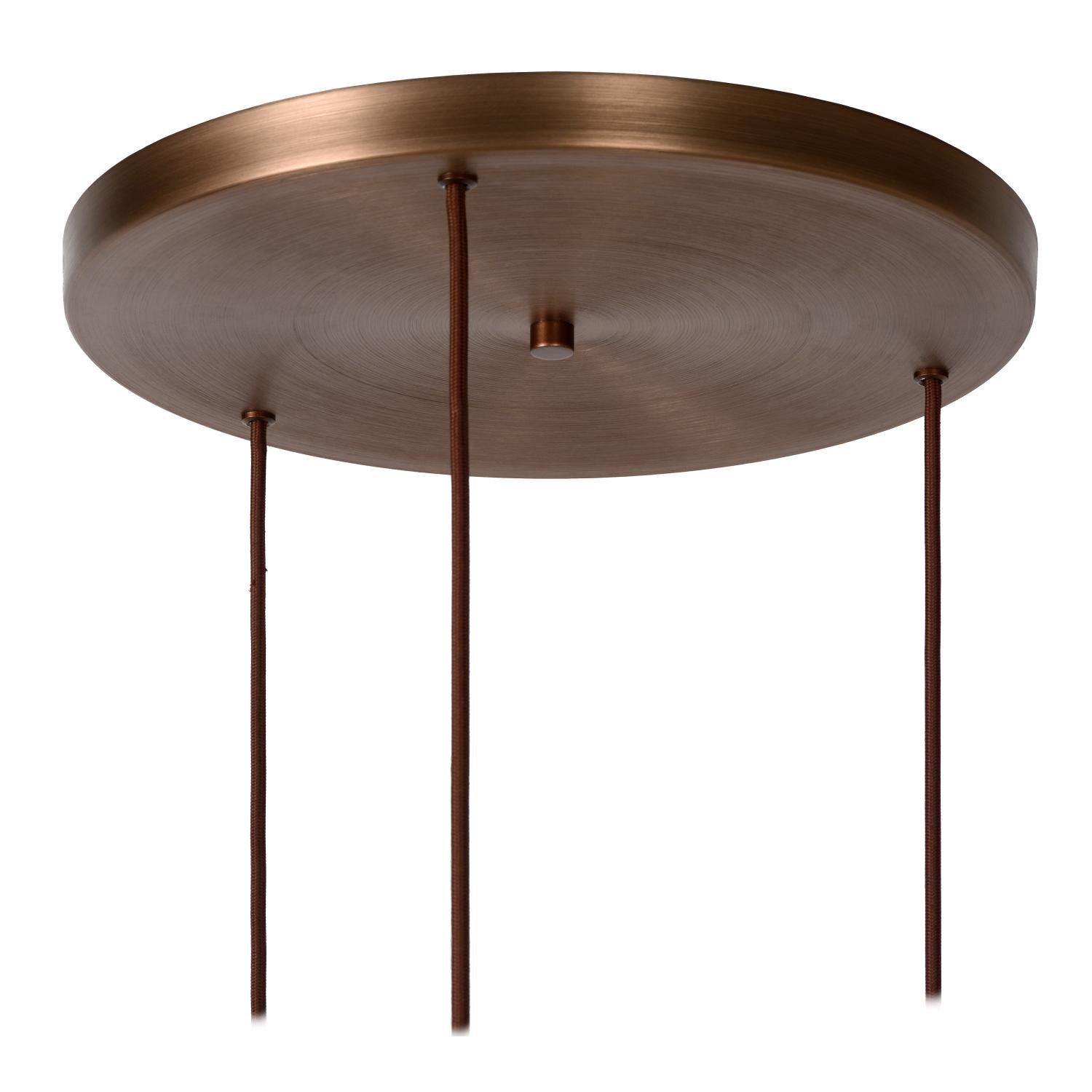 Toledo 3 cluster hanglamp rond amber