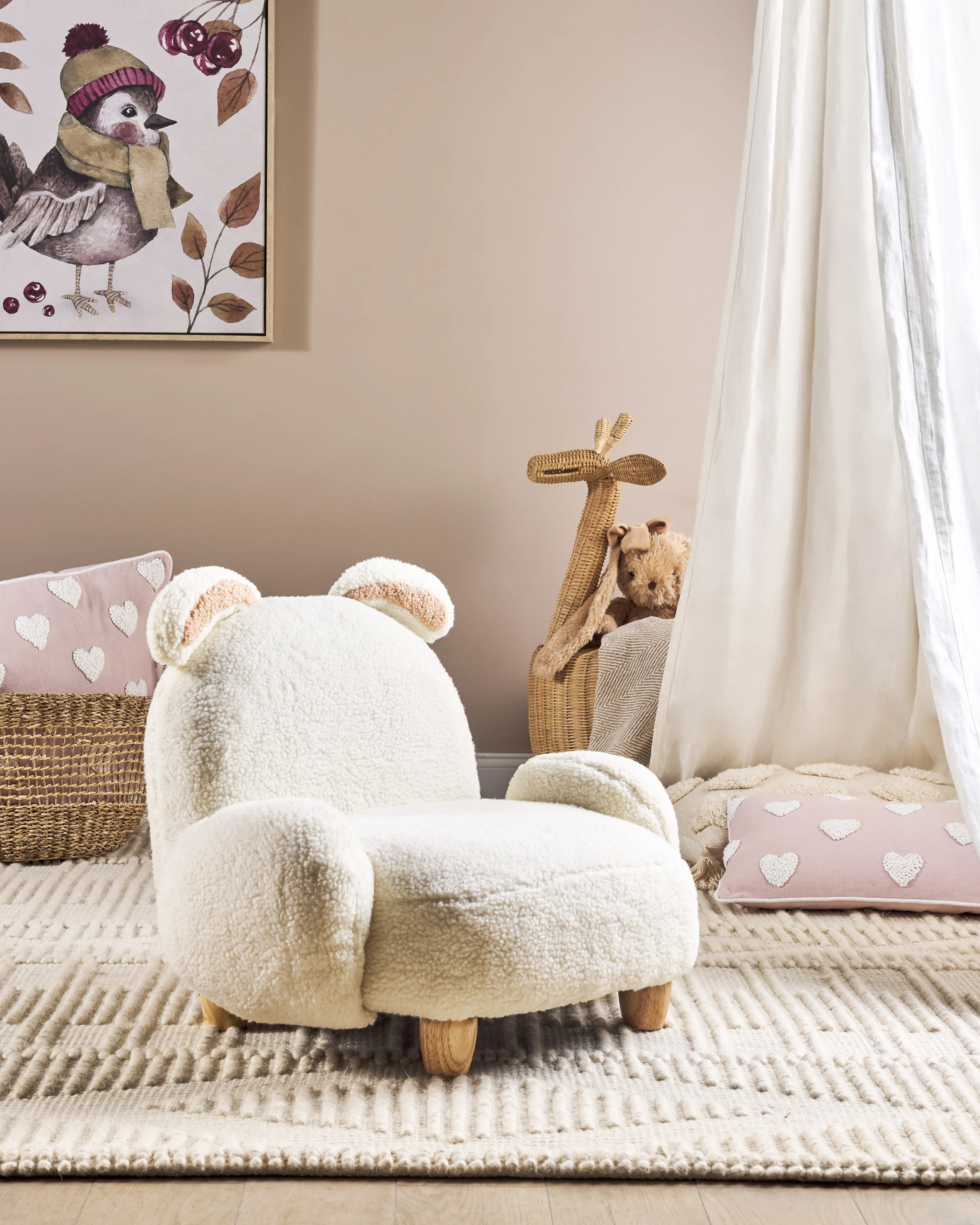 Kinderfauteuil Konijn KANNA Bouclé Gebroken wit