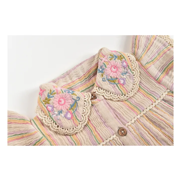 Louise Misha Robe Marla Rayée | Beige