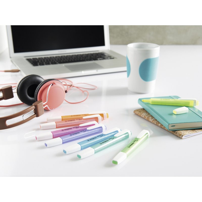 Surligneurs Stabilo Swing Cool couleur fluo assorties - Pochette de 4