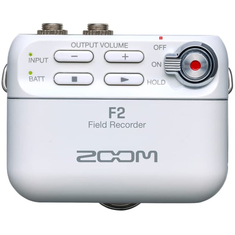 Zoom F2 White recorder met dasspeldmicrofoon