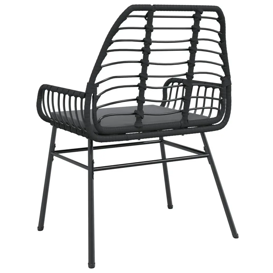 vidaXL - Tuinstoelen met kussens - Zwart - Poly rattan - 2 stuks