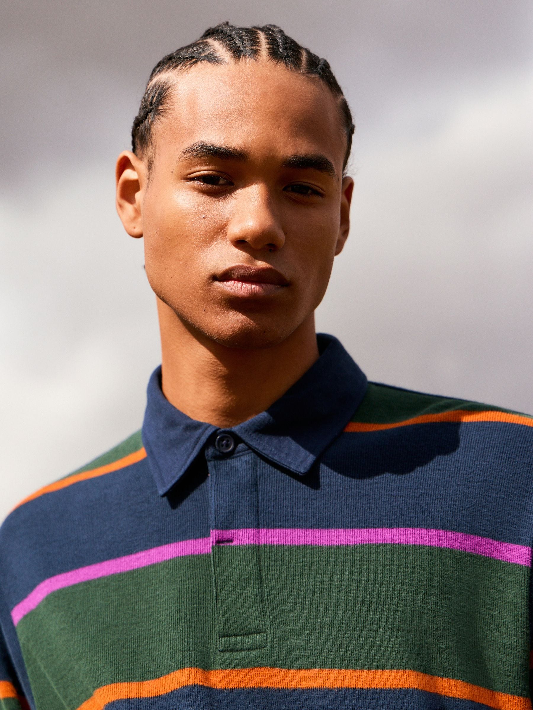 Donkerblauw/groen gestreept - Rugbyshirt