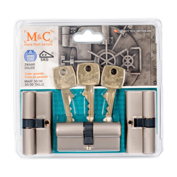 M&C veiligheidscilinder 30/30 mm SKG 2-sterren (3 stuks)