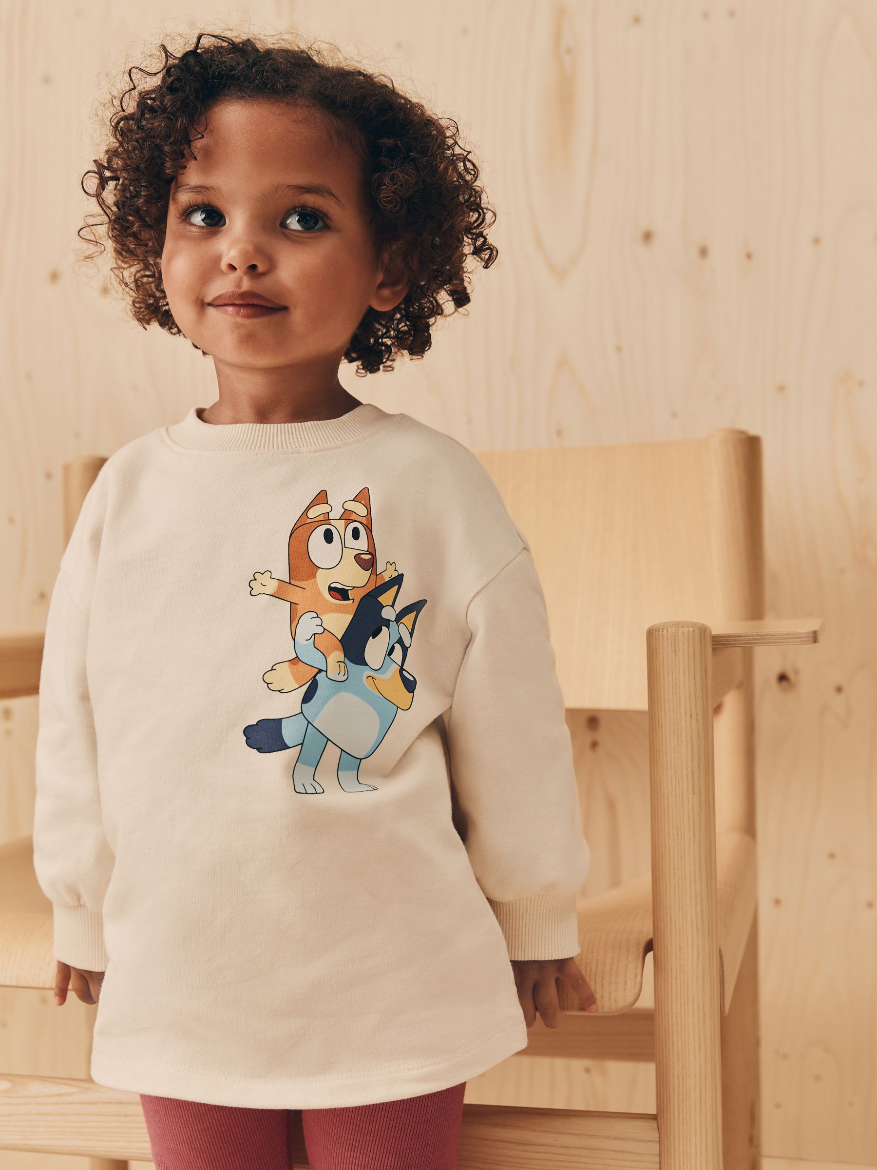 Ecru wit - Set met Bluey-top met lange mouwen en legging (3mnd-7jr)