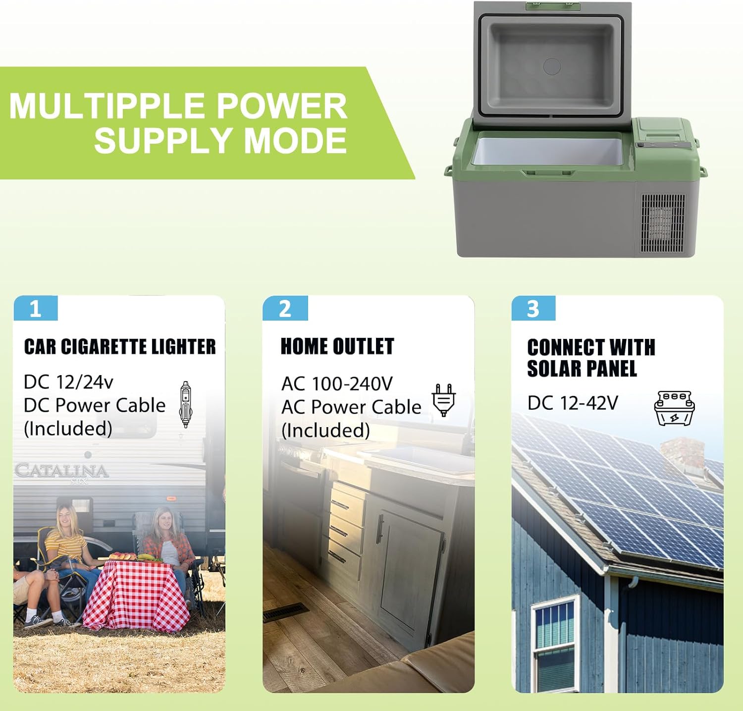Alpicool Y19E 20L Kompressor Kühlbox 12v Mini Kühlschrank Elektrische Camping-Gefrierbox Klein Tragbare für Auto, Lkw, Boot, RV mit USB Anschluss,-20℃-20℃,Wiederaufladbar(Batterie nicht enthalten)