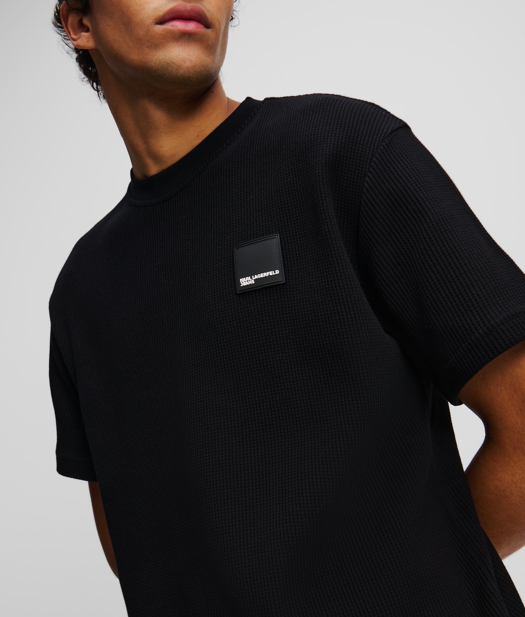 T-shirt met wafeltextuur