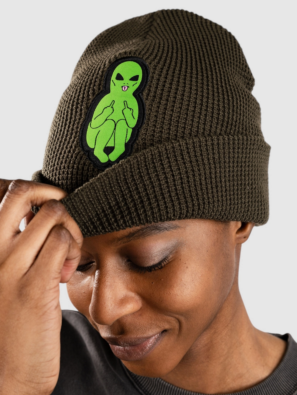 RIPNDIP Lord Alien Beanie dark olive