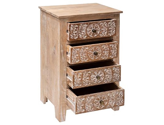 PEGANE - Chiffonier Chiffonnier 4 tiroirs bois de manguier - l. 50 x p. 40 x h...