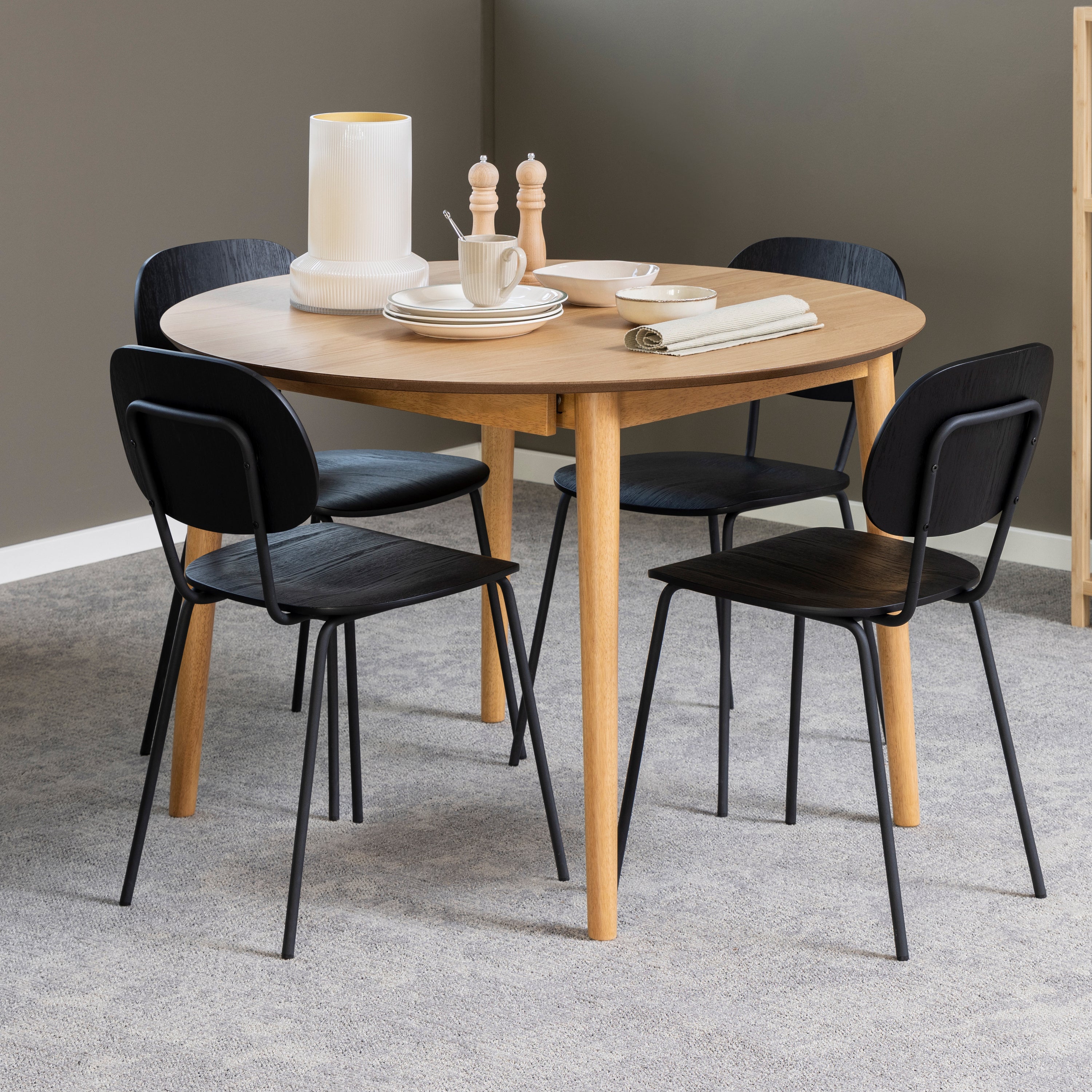 by fonQ Evolve Eettafel Uitschuifbaar - Ã 115 cm - Eiken
