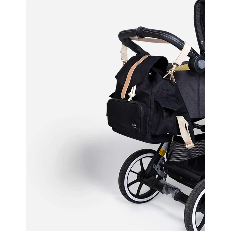 KAOS Wickelrucksack Ransel schwarz  natur