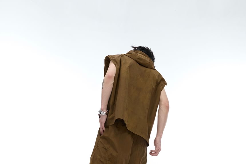 Kooklay - Vest met capuchon en rits / Broek met hoge taille en wijde pijpen