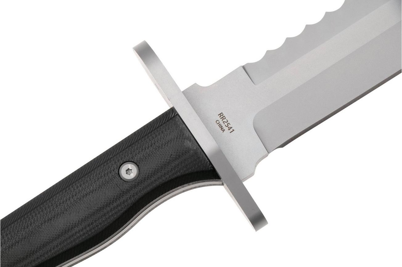 Rough Ryder RR2541, Bead Blasted Stainless, Black G10, vaststaand mes