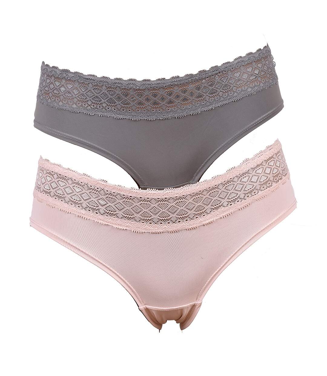 Culottes Femme INFINITIF Confort Qualité supérieure -Boxer, Shorty, String Culottes ceinture dentelle Pack de 2 Unies assorties en Microfibre