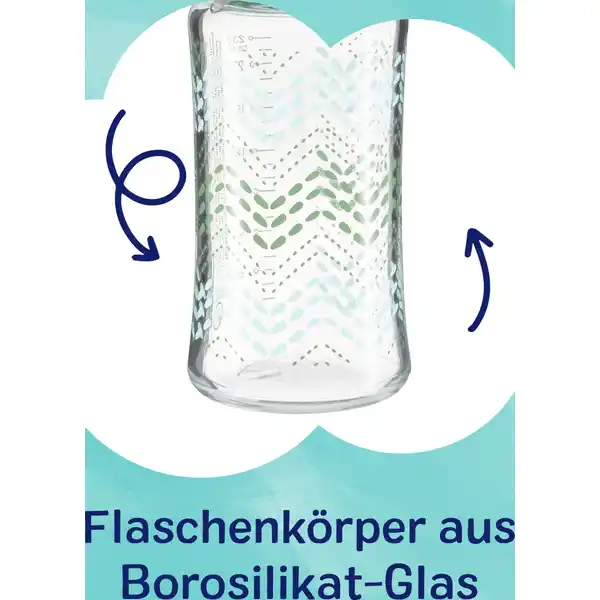 Glas Weithalsflasche Zacken 230 ml