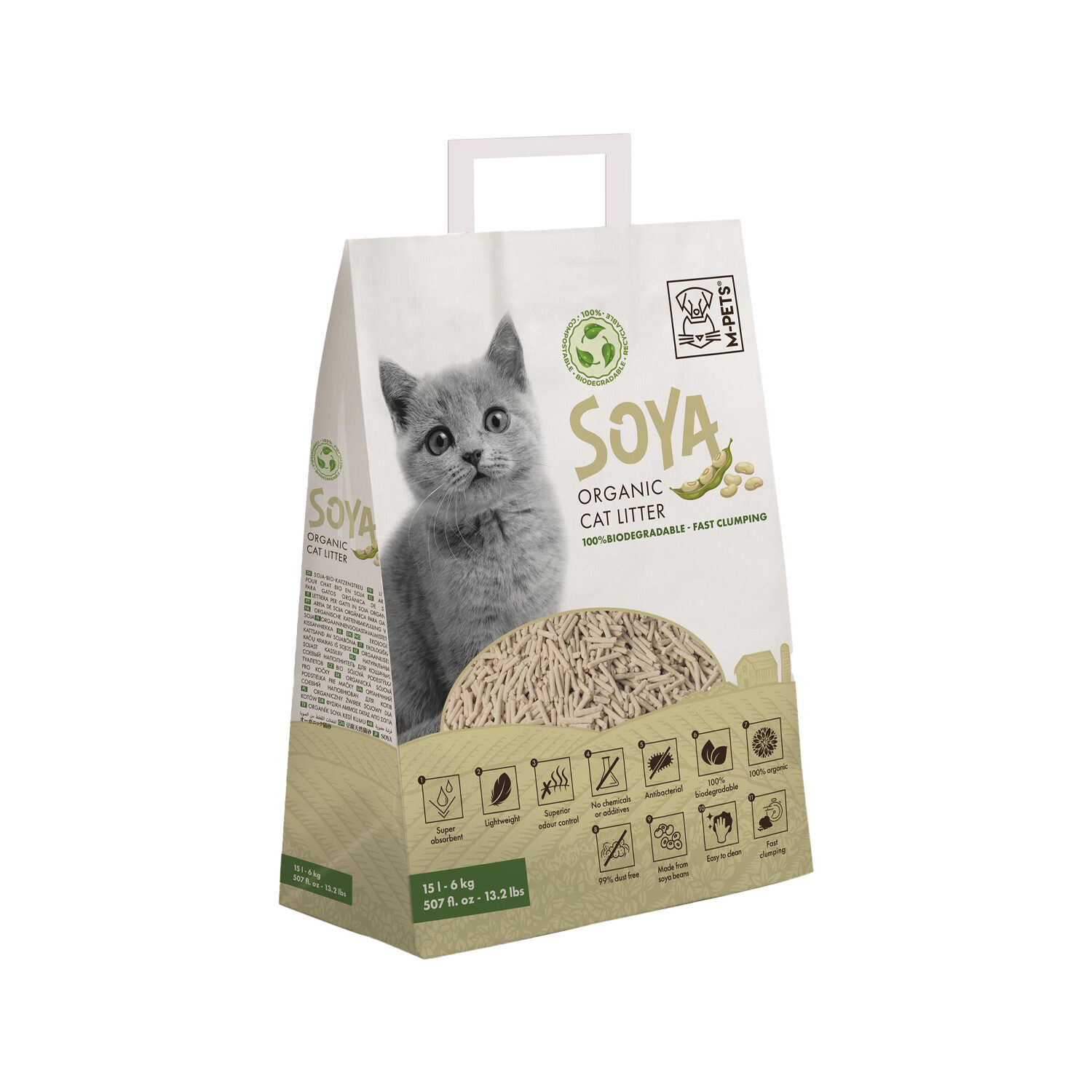M-PETS Soya Kattenbakvulling Organisch