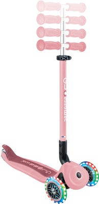 Globber Go-Up Active Lights 360° 3-hjuls Sparkesykkel, Pastellrosa