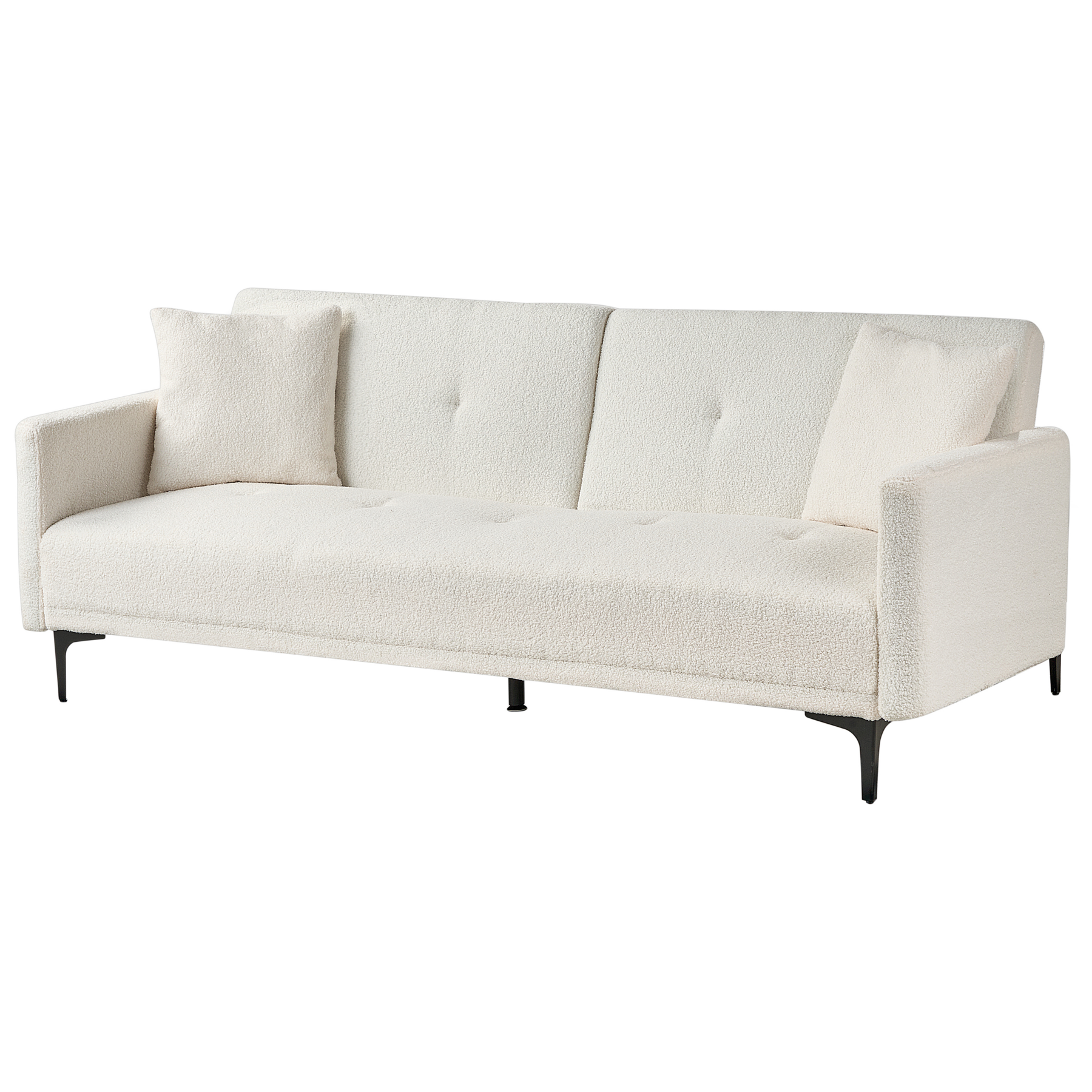 Beliani - LUCAN - Slaapbank 3-zits - Gebroken wit - Polyester