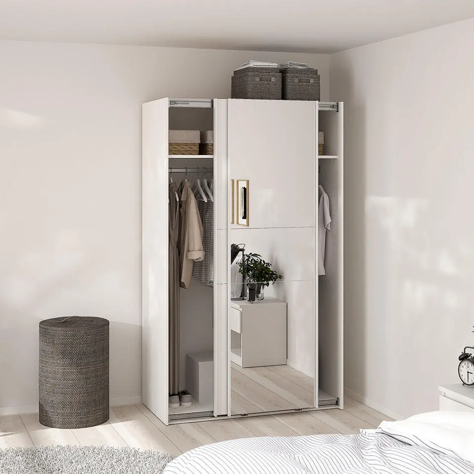 Hioshop Como schuifdeurkast 2 deuren 120x200cm wit