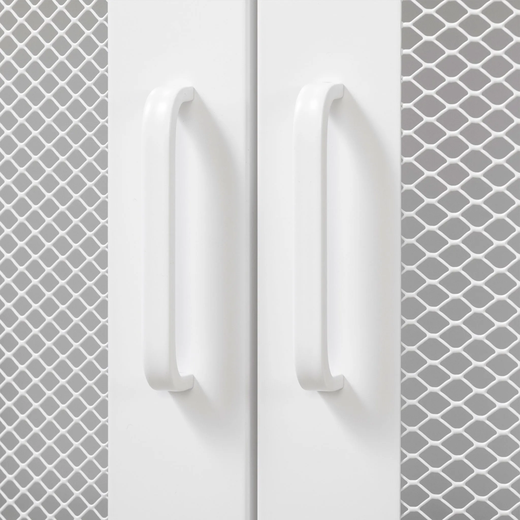 South Shore Meuble de Rangement avec Portes Grillagées en Métal Crea - Blanc