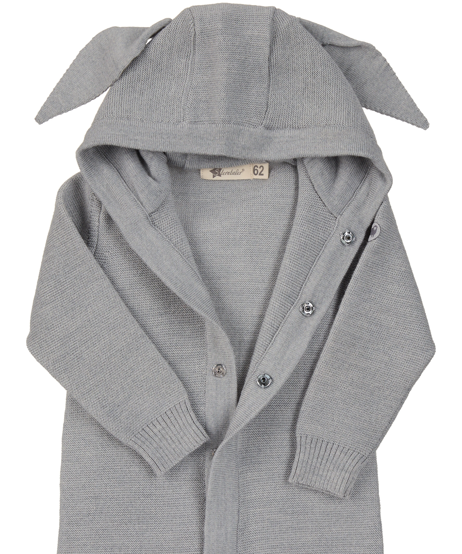 Woll-Overall HÄSCHEN mit Öhrchen in silber melange