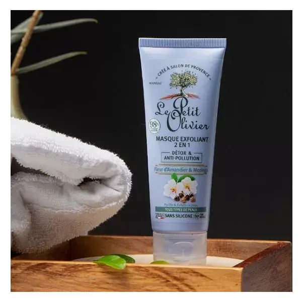 Máscara Esfoliante 2 em 1 Detox e Antipoluição Le Petit Olivier 75ml