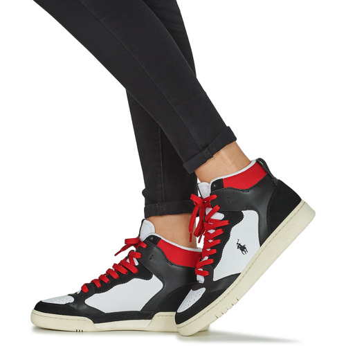 Polo Ralph Lauren - POLO CRT HGH-SNEAKERS-HIGH TOP LACE Negro / Blanco / Rojo