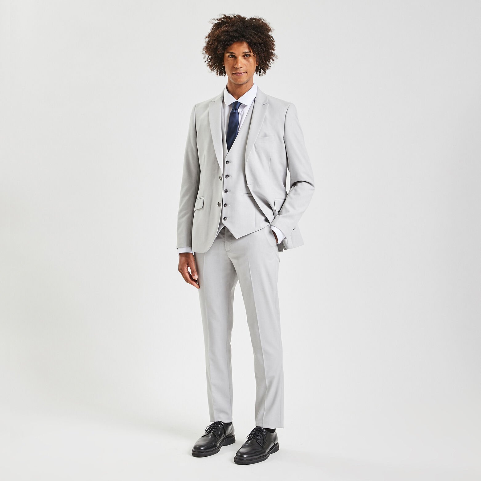 Gilet de costume bi-ton Gris clair