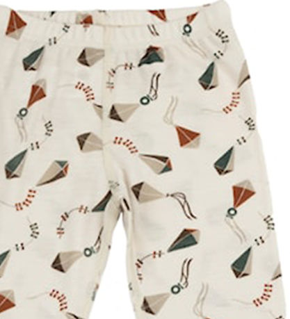 Katvig Leggings - Uld - Off White m. Drager